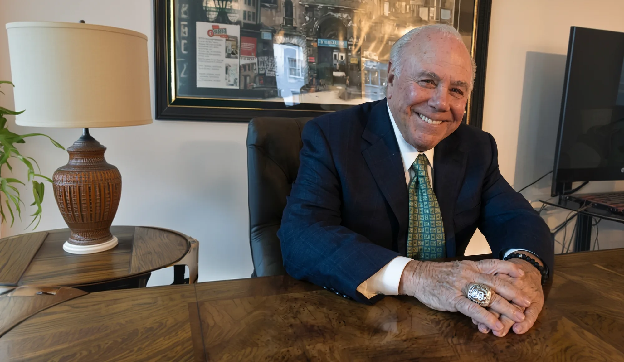 Harvey Ross at his desk