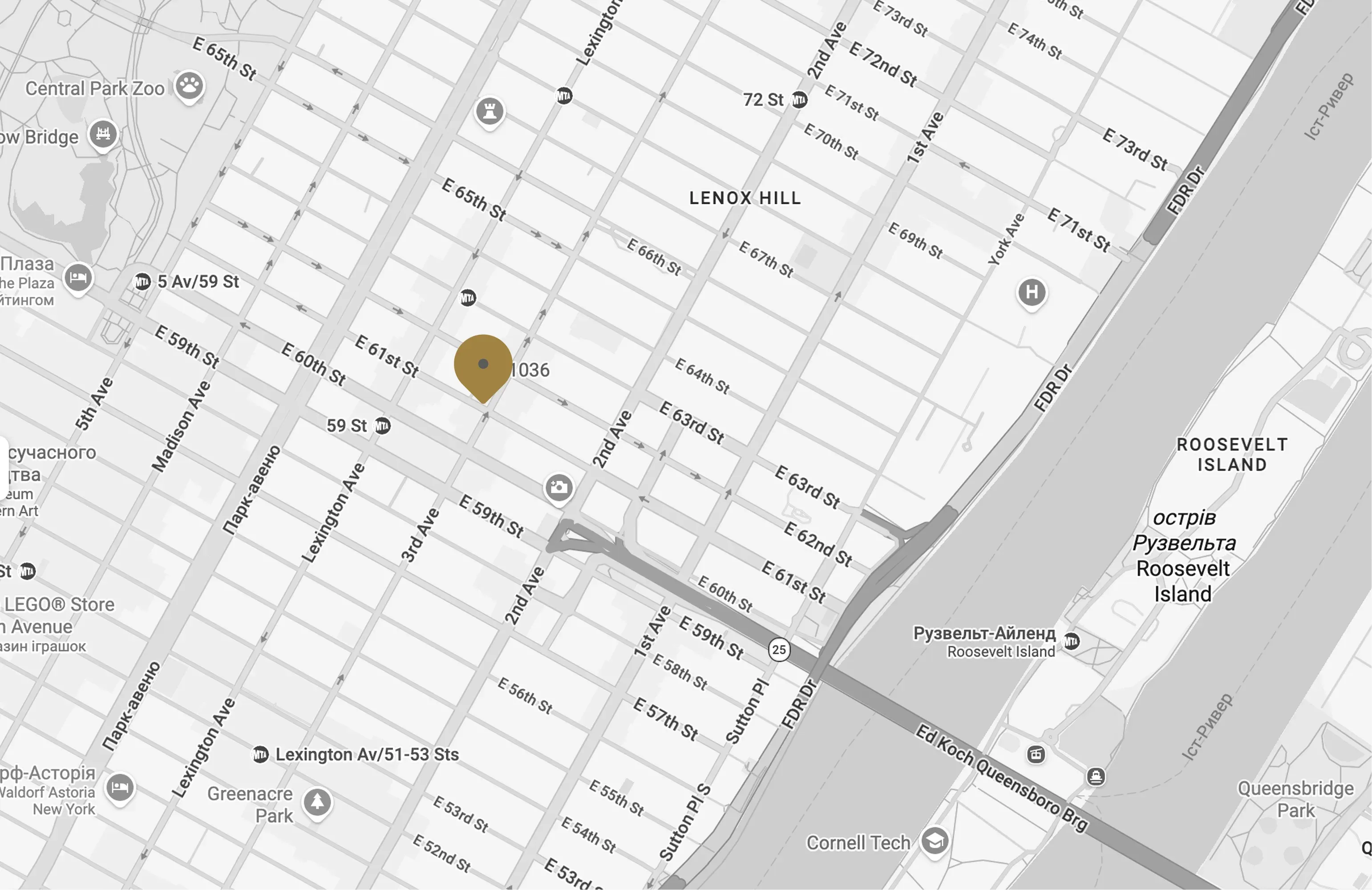 Map of UPPER EAST SIDE – THIRD AVENUE