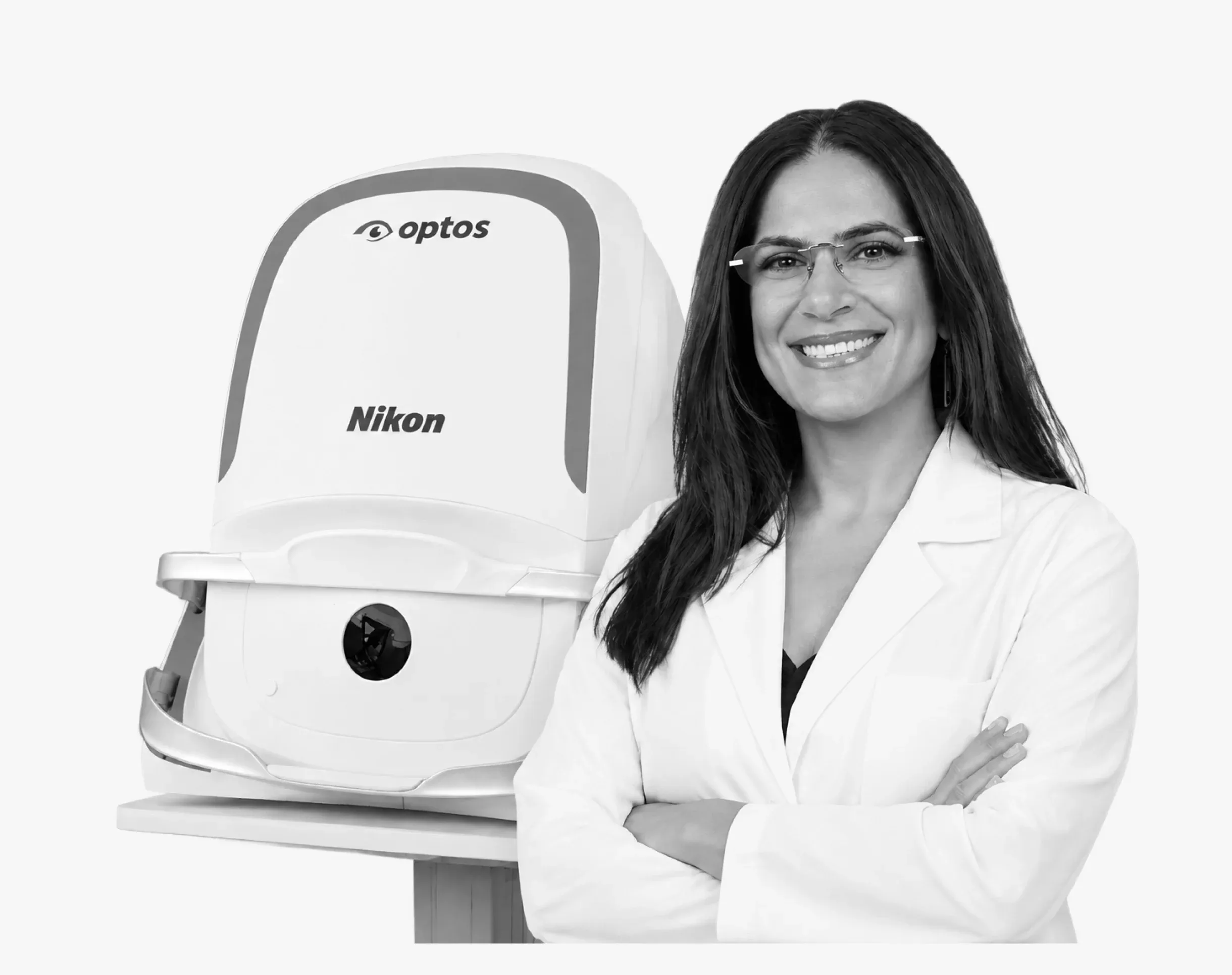 Patient having an Optos ultra-widefield retinal scan